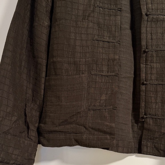 Eileen Fisher Dark Brown Textured Jacket - Picture 3 of 4